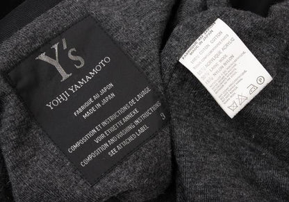 Y's Mixed Material Buttonless Jacket Black Size 3