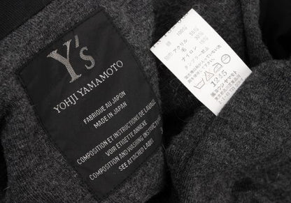 Y's Mixed Material Buttonless Jacket Black Size 3