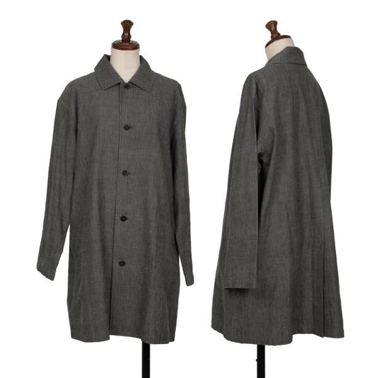 JURGEN LEHL Cotton Half Shirt Coat Gray Size M