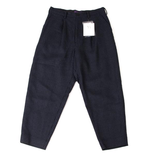 Y's PINK Wool Houndstooth Pattern Pants Navy Black Size 3