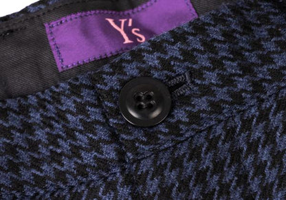 Y's PINK Wool Houndstooth Pattern Pants Navy Black Size 3