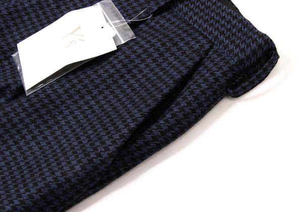 Y's PINK Wool Houndstooth Pattern Pants Navy Black Size 3