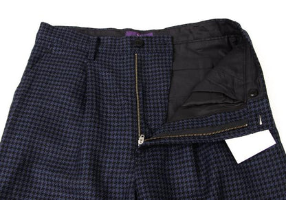 Y's PINK Wool Houndstooth Pattern Pants Navy Black Size 3