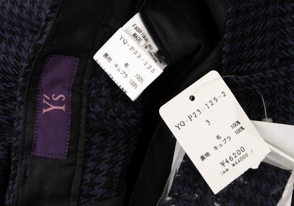 Y's PINK Wool Houndstooth Pattern Pants Navy Black Size 3