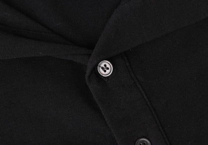 Y's Cotton Back Panel Short Sleeve Cardigan Black Size 2