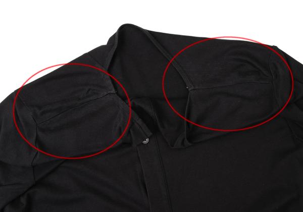 Y's Cotton Back Panel Short Sleeve Cardigan Black Size 2