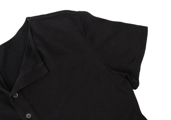 Y's Cotton Back Panel Short Sleeve Cardigan Black Size 2