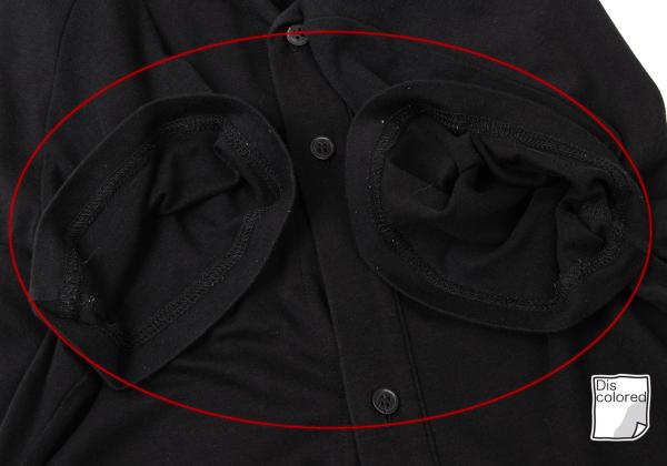 Y's Cotton Back Panel Short Sleeve Cardigan Black Size 2