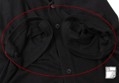 Y's Cotton Back Panel Short Sleeve Cardigan Black Size 2