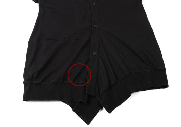 Y's Cotton Back Panel Short Sleeve Cardigan Black Size 2