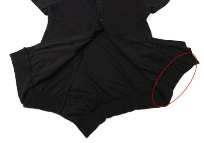 Y's Cotton Back Panel Short Sleeve Cardigan Black Size 2