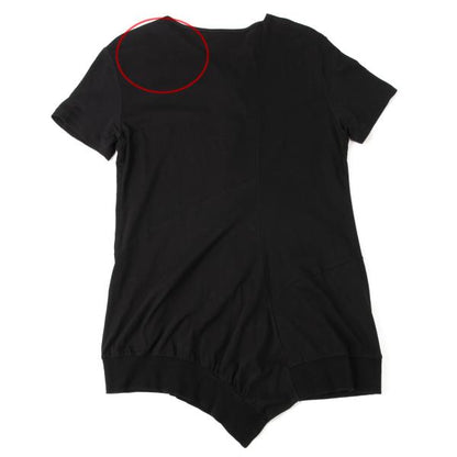 Y's Cotton Back Panel Short Sleeve Cardigan Black Size 2