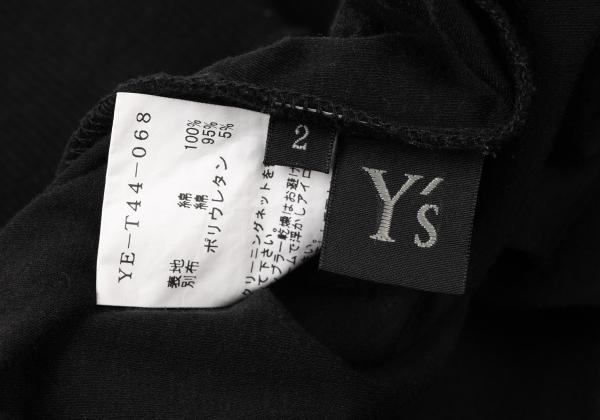Y's Cotton Back Panel Short Sleeve Cardigan Black Size 2