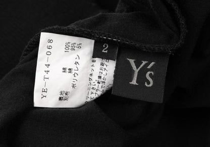 Y's Cotton Back Panel Short Sleeve Cardigan Black Size 2