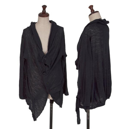 Y's Blue Cotton Wool Asymmetric Cardigan Size 2