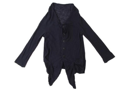 Y's Blue Cotton Wool Asymmetric Cardigan Size 2