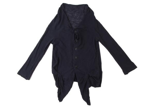 Y's Blue Cotton Wool Asymmetric Cardigan Size 2