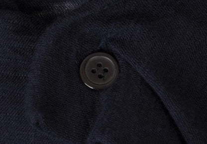 Y's Blue Cotton Wool Asymmetric Cardigan Size 2