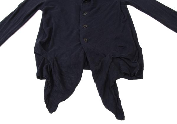 Y's Blue Cotton Wool Asymmetric Cardigan Size 2