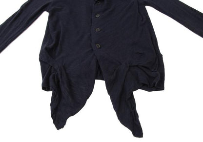 Y's Blue Cotton Wool Asymmetric Cardigan Size 2