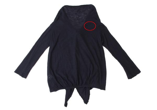 Y's Blue Cotton Wool Asymmetric Cardigan Size 2