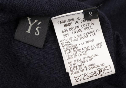 Y's Blue Cotton Wool Asymmetric Cardigan Size 2