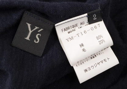 Y's Blue Cotton Wool Asymmetric Cardigan Size 2