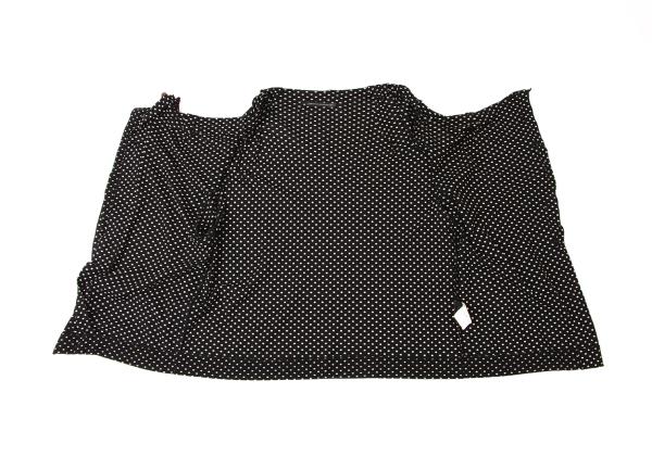 Y's Cotton Pindot Print Open Neck Blouse Black/Beige Size 2