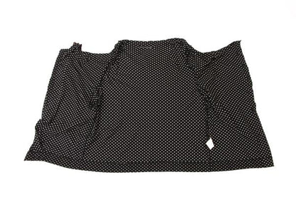 Y's Cotton Pindot Print Open Neck Blouse Black/Beige Size 2