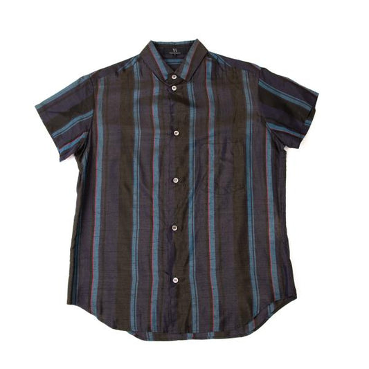 Y's Silk Blend Stripe Short Sleeve Shirt Multi Size 3