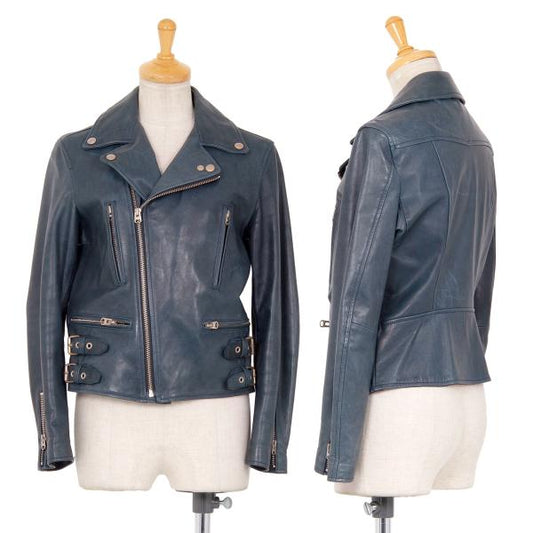beautiful people Horse Leather Rider's Jacket Blue Size 36