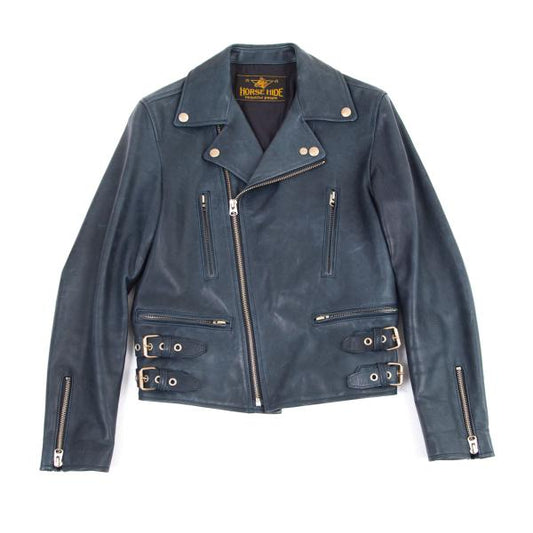 beautiful people Horse Leather Rider's Jacket Blue Size 36
