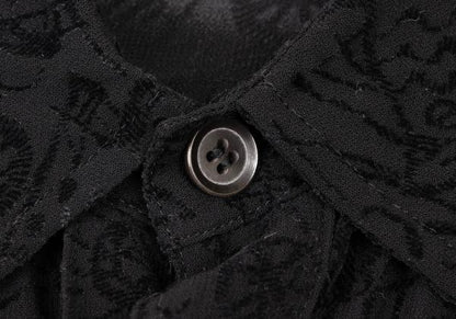 Y's Flock Print Sleeveless Blouse Black Size 3