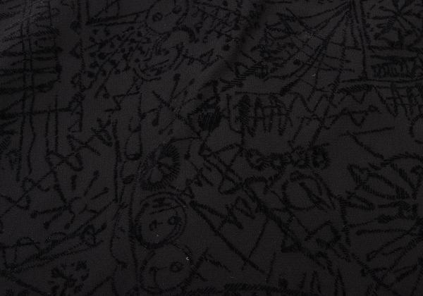 Y's Flock Print Sleeveless Blouse Black Size 3