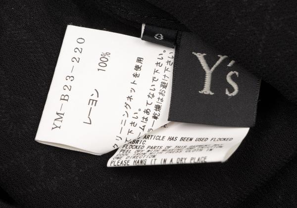 Y's Flock Print Sleeveless Blouse Black Size 3