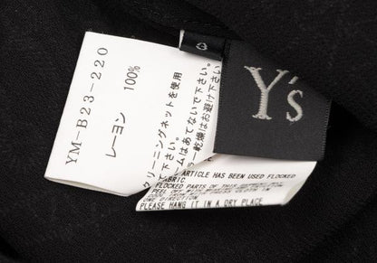 Y's Flock Print Sleeveless Blouse Black Size 3