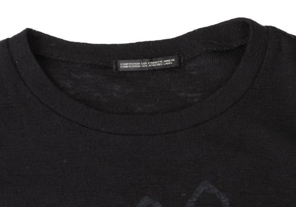 Y's Wool Flower Print Knit Top Black Size 3