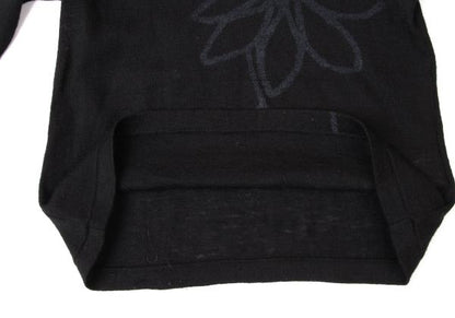 Y's Wool Flower Print Knit Top Black Size 3