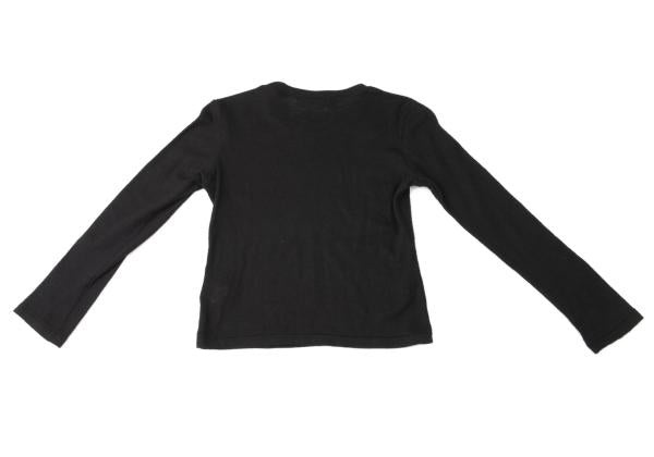 Y's Wool Flower Print Knit Top Black Size 3