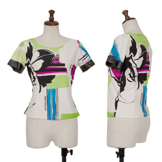 VERSACE JEANS COUTURE Graphic Print Stretch Top Multi Size M