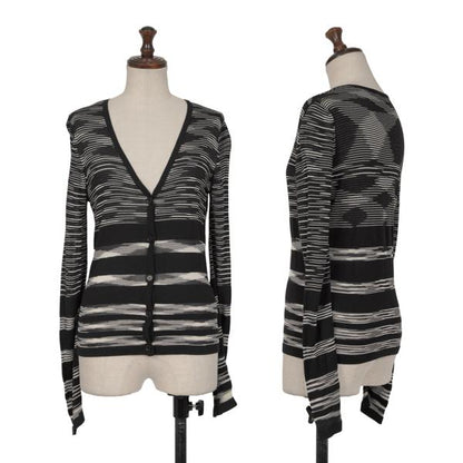 MISSONI Viscose Stripe Knit Cardigan Black/White Size 38