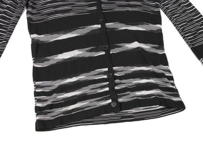 MISSONI Viscose Stripe Knit Cardigan Black/White Size 38