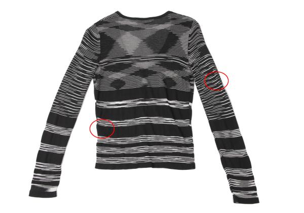 MISSONI Viscose Stripe Knit Cardigan Black/White Size 38