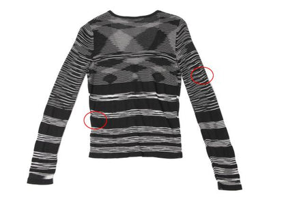 MISSONI Viscose Stripe Knit Cardigan Black/White Size 38