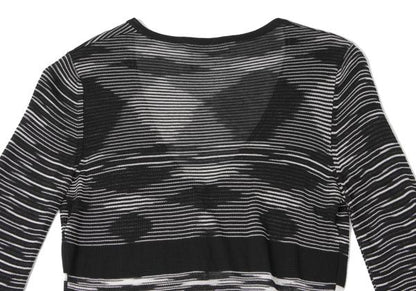 MISSONI Viscose Stripe Knit Cardigan Black/White Size 38