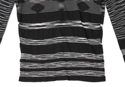 MISSONI Viscose Stripe Knit Cardigan Black/White Size 38