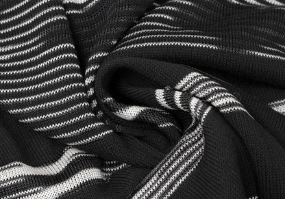 MISSONI Viscose Stripe Knit Cardigan Black/White Size 38