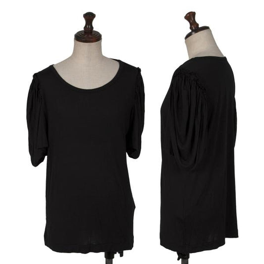 Y's Rayon Puff Sleeve Top Black Size 2