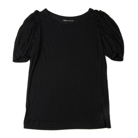 Y's Rayon Puff Sleeve Top Black Size 2