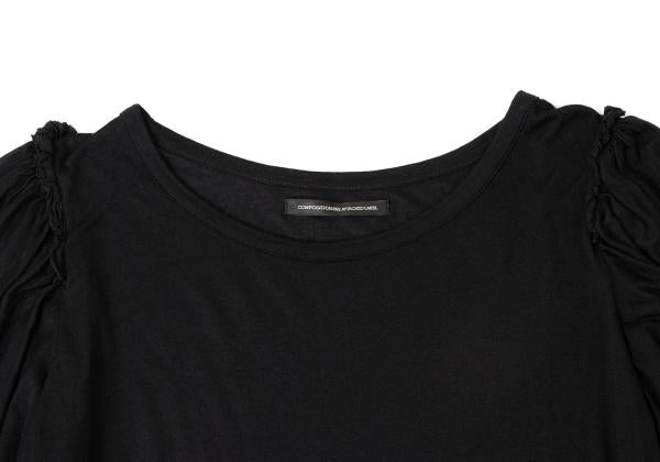 Y's Rayon Puff Sleeve Top Black Size 2
